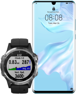 Huawei P30 PRO + Garmin fenix 5 Plus