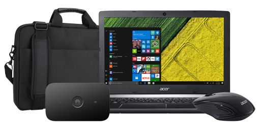 Acer Aspire 5 + router E5573Cs + torba + mysz