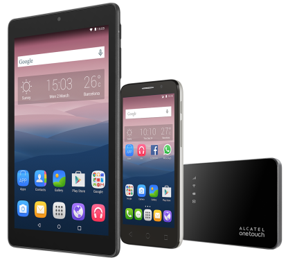 Alcatel Pop 3 + tablet Pixi 8 + router