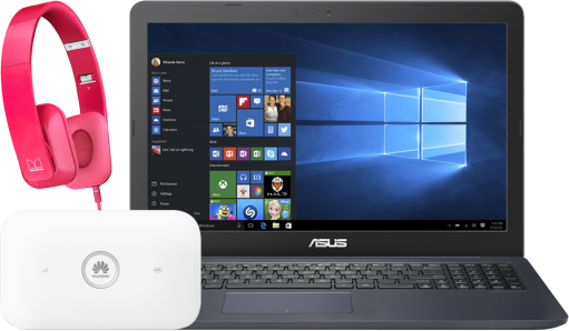 ASUS E502 + router E5573Cs + słuchawki Nokia