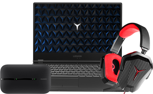 Lenovo Legion Y540 + Huawei E5576 + słuchawki
