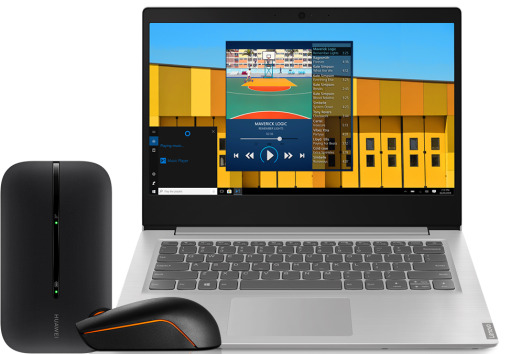 Lenovo S145 + router E5576 + mysz