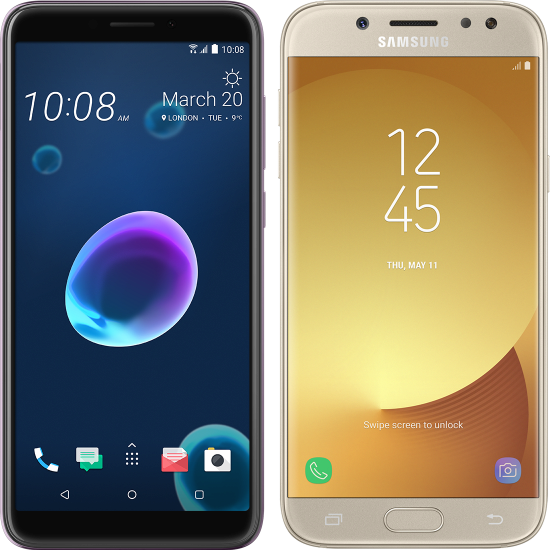 HTC Desire 12 i Samsung Galaxy j5 (2017)