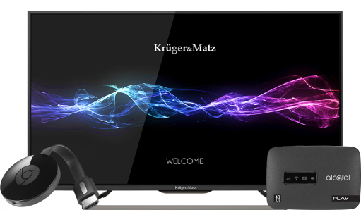 Kruger&Matz Telewizor 50 + Chromecast+Router