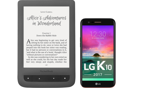 LG K10 LTE Dual (2017) + PocketBook Touch Lux 3