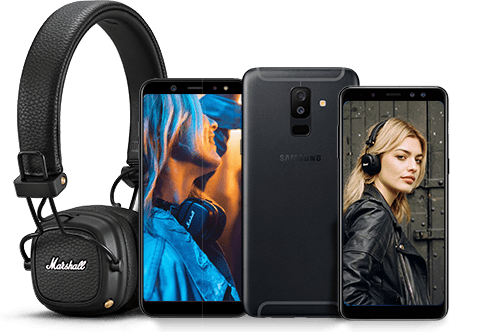Telefon Samsung Galaxy A8, A6 i A6+ ze słuchawkami Marshall